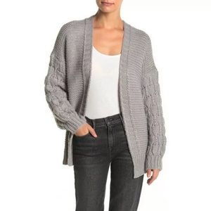 Cotton Emporium Gray Bubble Sleeve Cardigan Large